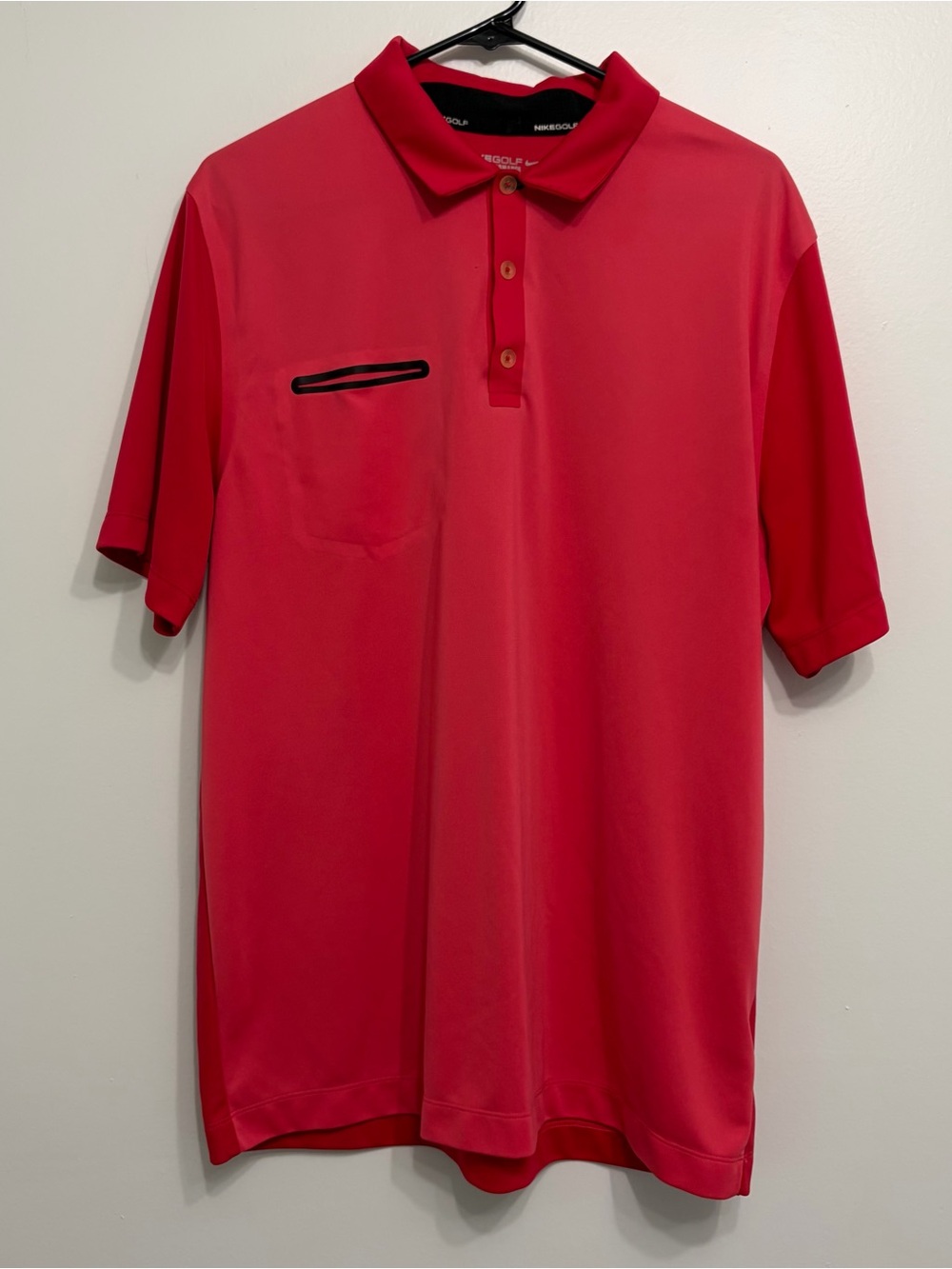 Nike golf red color block tour performance polo EUC